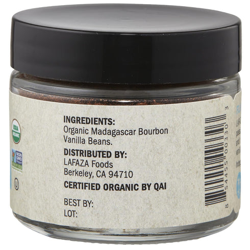 1oz Lafaza Organic Madagascar Bourbon Pure Ground Vanilla Bean Powder