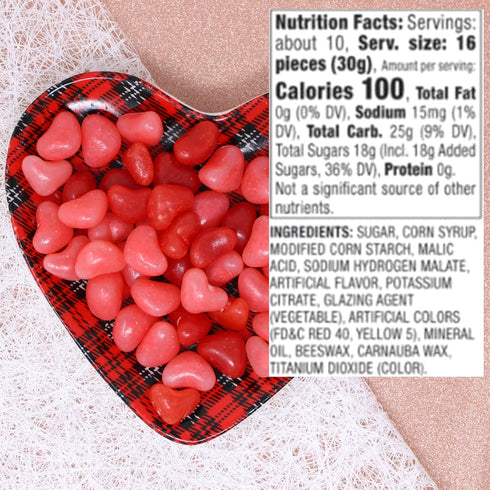 (11 oz) Red Heart-Shaped Jelly Beans Sweet & Sour Valentines Candy Party Favors & Wedding Treats