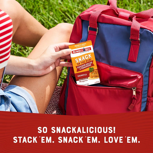Pack 10g (Pack 12) Bumble Bee Snack On The Run! Protein Snack - Chipotle Chicken Salad with Crackers - Protein per Box