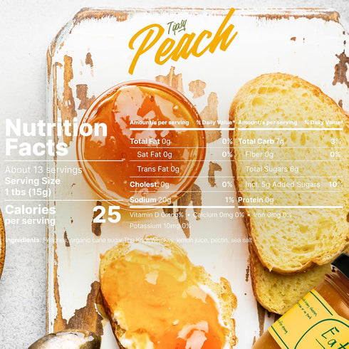 Eat This Yum! (2.5oz Eat This Yum Tipsy Peach Jam Small Batch Gourmet Peach Jam with a Hint of Bourbon Flavor All