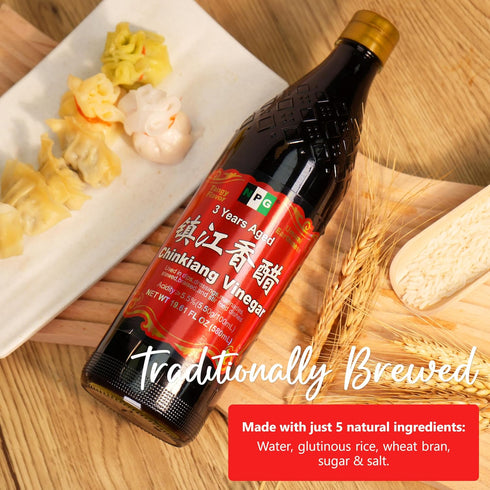 19.61 oz, 33.81 Oz (1000ml), 16.9 oz Chinkiang Vinegar fl Premium Shaoxing Cooking Wine Fl Light Soy Sauce fl