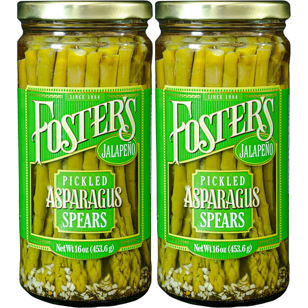 Foster's Hot Pickled Asparagus Spears in a Jar, Spicy Jalapeo, 16oz, 2