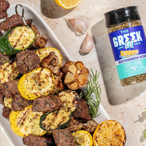 Fire & Smoke Society The Greek Seasoning, Mediterranean Flavors for Fish, Shrimp, Lamb, Pork, 4.7 oz