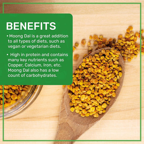2 LB Jiva Organic Yellow Moong Dal - Non-GMO, Gluten Free - Great for Kitchari - Split Yellow Mung Beans