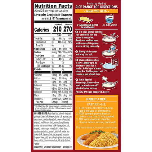 6.4 Oz Rice a Roni Rice Mix, Creamy Four Cheese