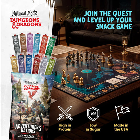 Packs Pack 12 Pack Mythical Meats Beef Jerky Snack Dungeons and Dragons gifts for Men Exotic Meat Stick Variety High