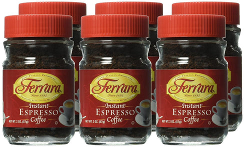 2-Ounce (Pack 6) Ferrara Instant Espresso Coffee, Glass Jars