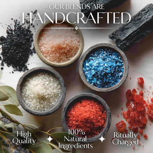 5 Oz Black Salt for Protection Rituals & Wiccan Spells, Handcrafted Negative Energy Protection Crystals for Witchcraft