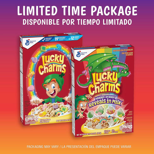 General Mills 10.5 OZ (Pack 3) Lucky Charms Gluten Free Cereal with Marshmallows, Kids Breakfast Cereal with Whole