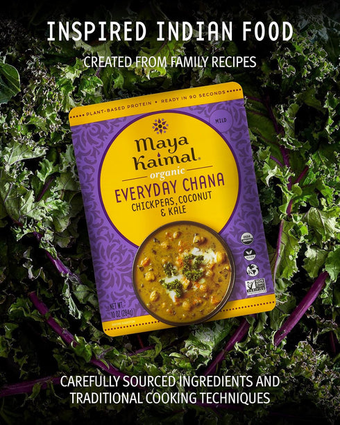 (10 (Pack 3), Maya Kaimal Organic Indian Everyday Chana - Fully Cooked - Vegan - Microwavable - Ready to Eat Meals