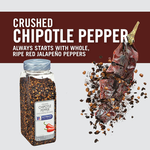 16 oz 16 McCormick Culinary Crushed Chipotle Pepper, - One Ounce Container of Dried Chipotle Pepper Seasoning for a
