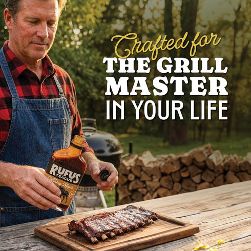 15.25 oz Rufus Teague Whiskey Maple BBQ Sauce, Premium Barbecue Sauces with Natural Ingredients, Award-Winning Bold