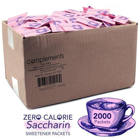 HEARTLAND Packets, 2000 Count Complements Zero Calorie Saccharin Pink Sweetener