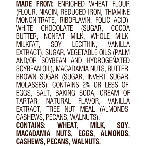 Pepperidge Farm Tahoe White Chocolate Macadamia Nut Cookies, 7.2 OZ Bag (8 Cookies)