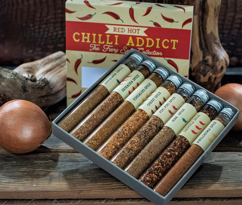 eat.art Red Hot Chilli Addict | Gourmet Fiery Red Hot Spice Blends | 8-Pack Gift Set