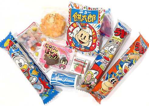 Samurai Kid Set, 36pc Dagashi Japanese Snack Assortment with sticker