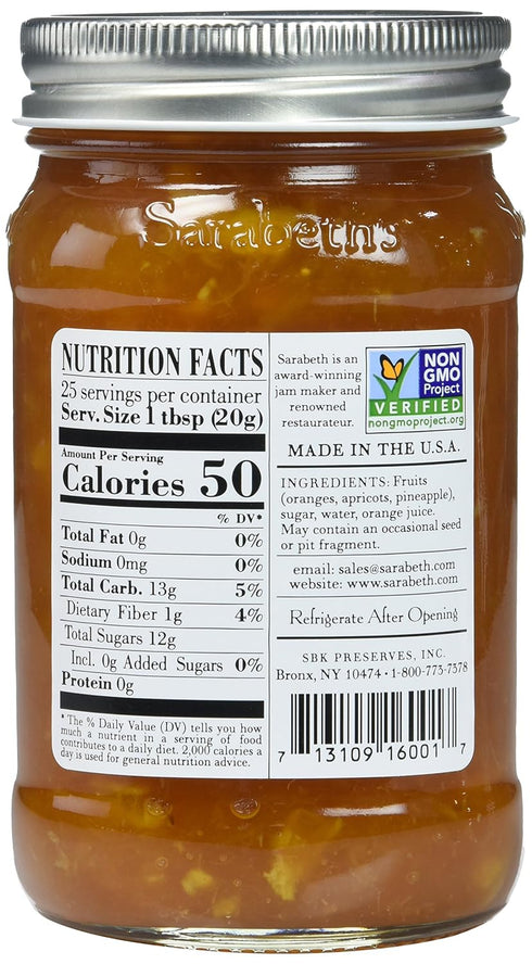 1.12 (Pack 1) Sarabeth's Legendary Orange-Apricot Preserves - Pound