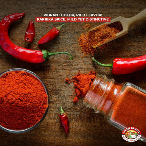 17 oz Angel Brand Paprika Powder Bottle Sweet and Vibrant Ground Spice for Cooking, Seasoning, and Garnishing Ideal