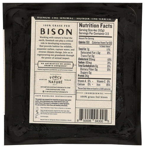 14 OZ Force of Nature Meats Regenerative Ground Bison
