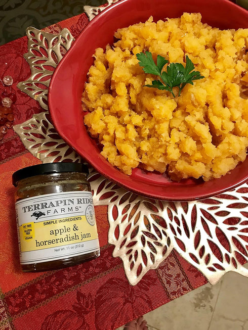 11 oz Terrapin Ridge Farms Apple Horseradish Jam Sweet & Spicy Jam for Meats, Cheese, and More Gluten Free, Vegan jar