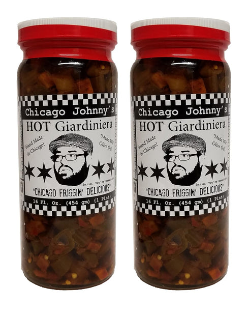 Chicago Johnny's Chicago Johnnys Hot Giardiniera Olive Oil Two Pack Pints (32 Fl Oz