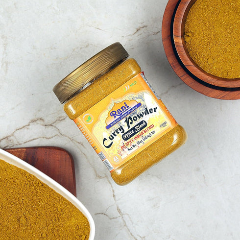 Rani Curry Powder Mild (10-Spice Authentic Indian Blend) 1lb (454g) PET Jar ~ All Natural | Salt-Free | NO Chili or Peppers | Vegan | No Colors | Gluten Friendly | NON-GMO | Kosher | Indian Origin