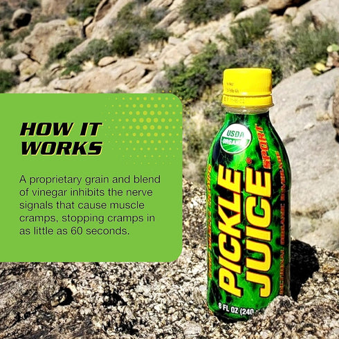 Immediately 8 oz, 24 Pack Pickle Juice Sports Drink - Relieves Cramps - Electrolyte Pickle Juice for Day & Night Time