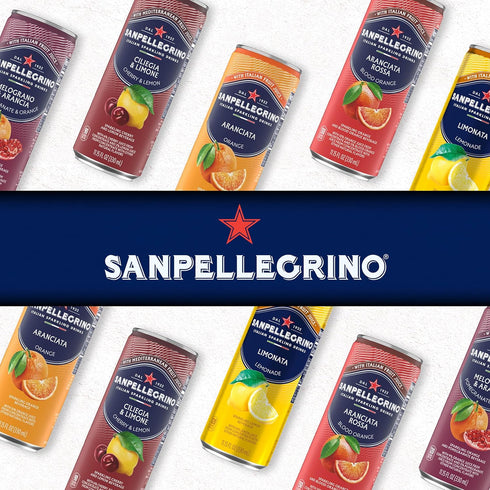 11.15 Oz Sanpellegrino Italian Sparkling Drink Aranciata Rossa, Sparkling Orange and Blood Orange Beverage, Fl Can