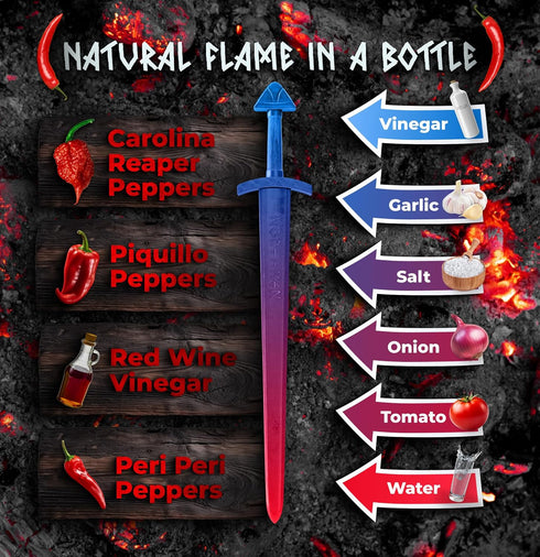 The Ragnarok Hot Sauce Company Odin’s Wrath Carolina Reaper Hot Sauce 5oz, Vegan Sauce with Fiery Blend of Peppers