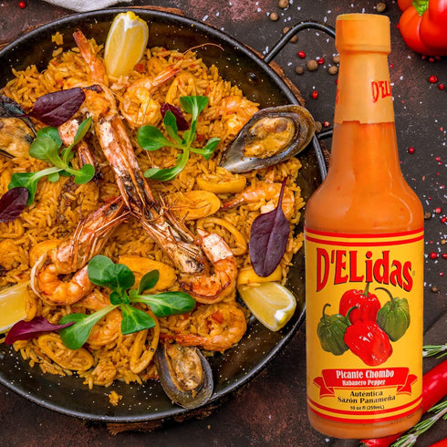 D'ELidas Habanero Hot Sauce, Natural Habanero Pepper Sauce, Chombo Picante #1 in Panama, Non-GMO, Keto Friendly, 10 Fl