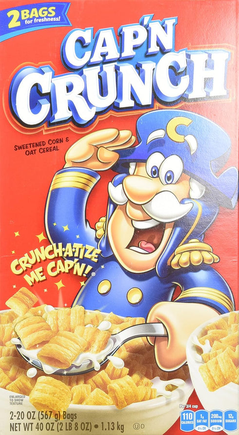40 Cap'N Crunch Sweetened Corn and Oat Cereal, Ounce
