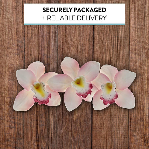 3 Count Global Sugar Art Cymbidium Orchid Sugar Cake Flowers, Pink, by Chef Alan Tetreault