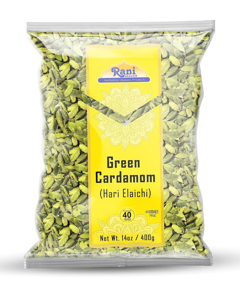 Rani Green Cardamom Pods Spice (Hari Elachi) 14oz (400g) ~ All Natural