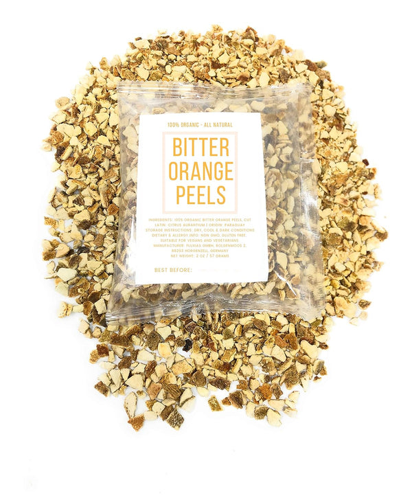 Bitter Orange Peels Zest - Dried, Cut & Natural Citrus Aurantium Peel