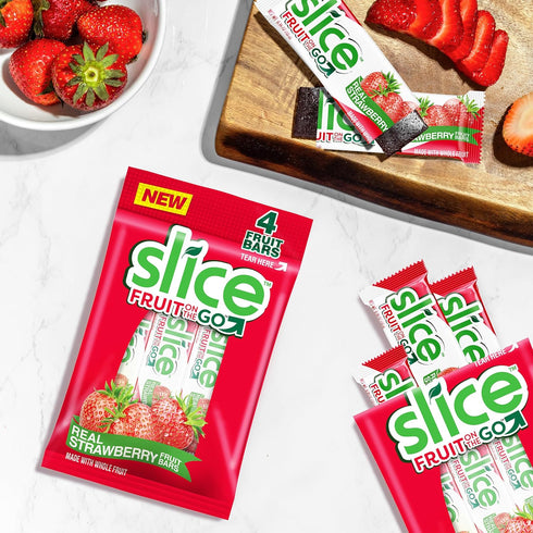 Slice Pack, 12 packs 4 0.35 (48 Fruit Bars, Strawberry, Vegan, Bulk Gluten-Free, Fat-Free, Natural Flavors & Colors