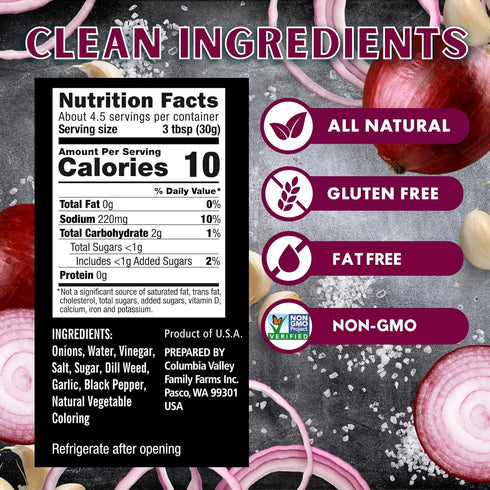 16oz, 2 Pack, 40 Foster's Pickled Red Onions in a Jar, Traditional Vegetables Recipe for years, Gluten, Fat