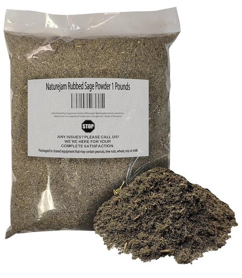 Naturejam Rubbed Sage Food Grade 1 Pound-Salvia officinalis Bulk Herbs For Tea