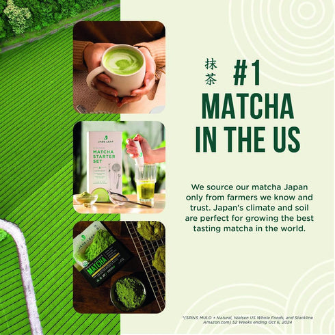 Jade Leaf Matcha Organic Ceremonial Grade Green Tea Powder, First Harvest, 30 Count Stick Packs