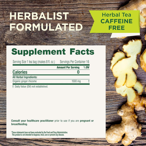 96 (6 Pack) Traditional Medicinals Tea, Organic Ginger, Healthy Digestion, Pleasantly Spicy & Warming, Kosher, Non-GMO