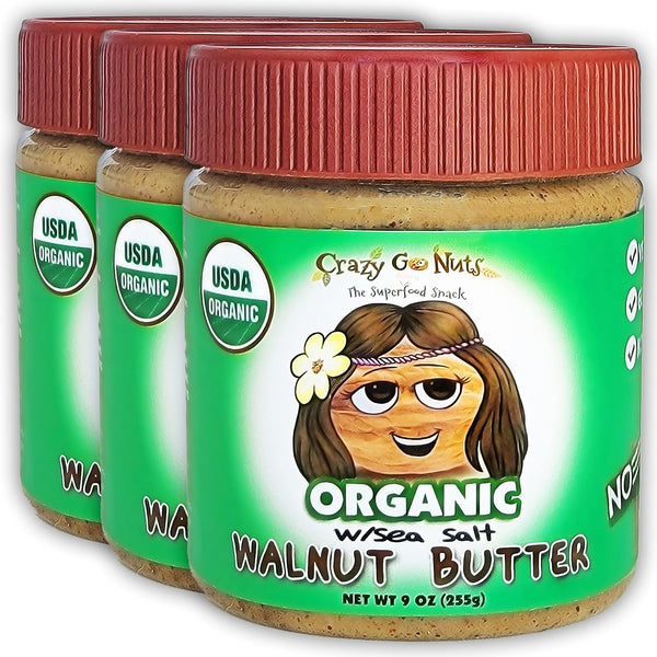 Crazy Go Nuts Organic Walnut Butter with Sea Salt - Walnut Butter