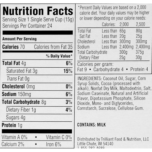 Trilliant Fg013073 Indulgio Milk Chocolate Hot Cocoa Single Serve Brew Cup
