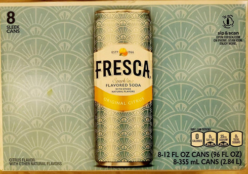 Fresca 12 oz., 8 pack Original Citrus Soda fl.