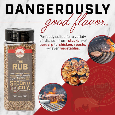 10oz 2-pack, The Rub Seasoning for Steaks, Burgers, Fish, Chicken, and Veggies A Seasoning Blend of Zesty Garlic