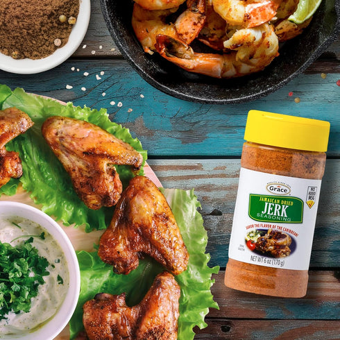 6oz 2 Pack Grace Jamaican Dry Jerk Seasoning - - Jamaican Style - Caribbean Seasoning Mix for Jerk Chicken Marinade
