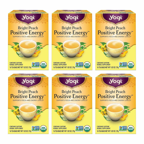Yogi Tea Bright Peach Positive Energy Tea - 16 Tea Bags per