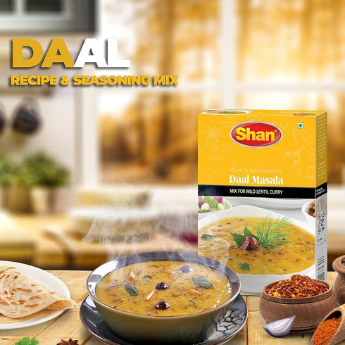 Shan - Daal Masala Mix (100g) - Seasoning Packets for Mild Lentil Curry (Pack of 3)