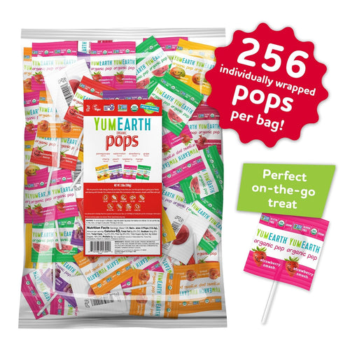 Pack, 250 YumEarth Organic Pops Variety Fruit Flavored Favorites Lollipops, Allergy Friendly, Gluten Free, Non-GMO