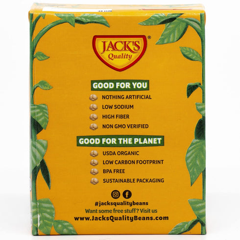 13.4 oz. Packed (8-PACK) Jack's Organic Chickpeas Garbanzo Beans | with Protein and Fiber, Heart Healthy, Low Sodium