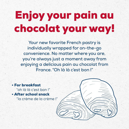 LA BOULANGERE 16-Count Pains Au Chocolat, Chocolate Croissants, Individually Wrapped