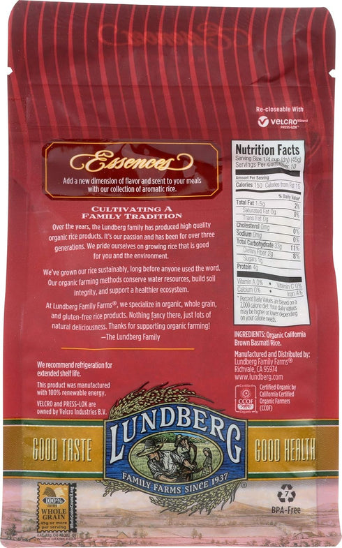 16 oz Lundberg Family Farms Organic California Basmati Rice, Brown
